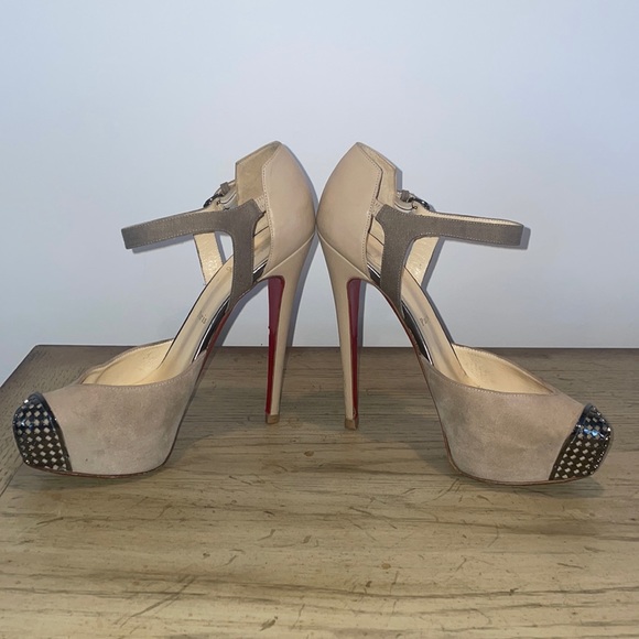 Christian Louboutin suede/crelino/calf heel, 39.5 - Picture 2 of 16